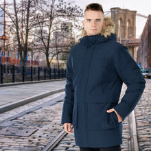 Load image into Gallery viewer, Men&#39;s Hooded Insulated Winter Puffer Parka Coat-Navy-XXXL
