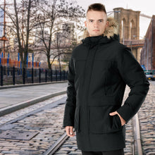 Load image into Gallery viewer, Men&#39;s Hooded Insulated Winter Puffer Parka Coat-Black-XXL
