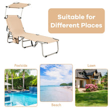 Load image into Gallery viewer, Adjustable Outdoor Beach Patio Pool Recliner with Sun Shade
