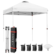 Load image into Gallery viewer, 6.6&#39; x 6.6&#39; Outdoor Pop Up Camping Canopy Tent with Roller Bag-White
