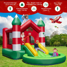 Load image into Gallery viewer, Christmas Themed Kids Inflatable Bounce House with Slide without Blower
