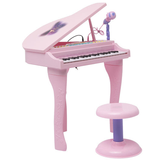 37 Key Kids Mini Toy Grand Piano Electronic Keyboard-Pink