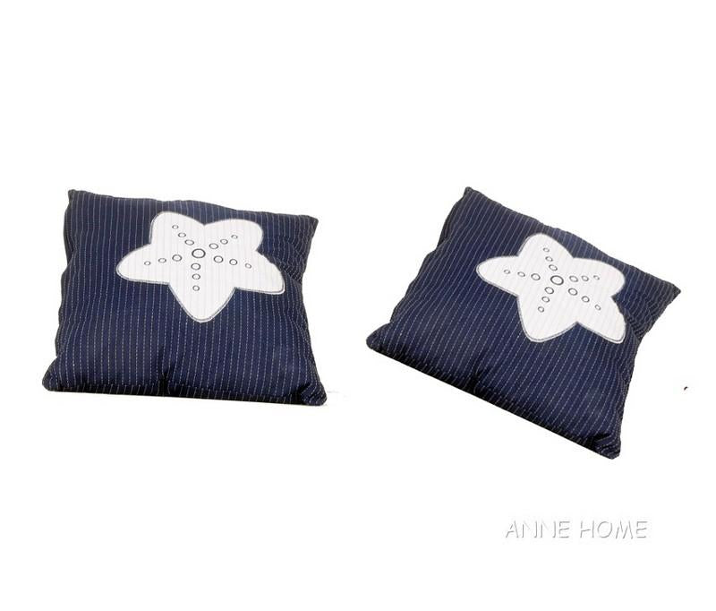 Anne Home - Blue Pillow White Star Set of 2