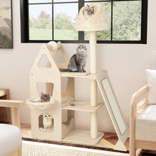 Load image into Gallery viewer, Multi-Level Cat Tree with Sisal Scratching Post-Beige
