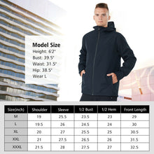 Load image into Gallery viewer, Men&#39;s Waterproof Rain Windproof Hooded Raincoat Jacket-Black-XXL
