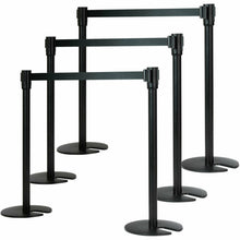 Load image into Gallery viewer, 6 pcs Black Stanchion Posts Crowd Control Barrier
