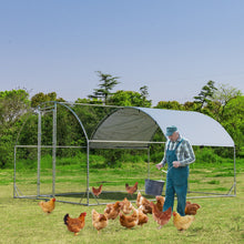 Load image into Gallery viewer, 6.2 Feet/12.5 Feet/19 FeetLarge Metal Chicken Coop Outdoor Galvanized Dome Cage with Cover-M
