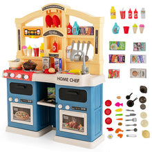 Load image into Gallery viewer, 69 Pieces Kitchen Playset Toys with Realistic Lights and Sounds-Blue
