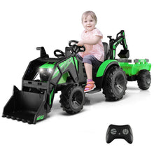 Load image into Gallery viewer, 12V 3 in 1 Kids Ride On Excavator with Shovel Bucket and Music-Green
