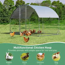 Load image into Gallery viewer, 6.2 Feet/12.5 Feet/19 Feet Large Metal Chicken Coop Outdoor Galvanized Dome Cage with Cover-S
