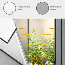 Load image into Gallery viewer, 32 x 32 x 63 Inch Mylar Hydroponic Grow Tent with Observation Window and Floor Tray-Gray
