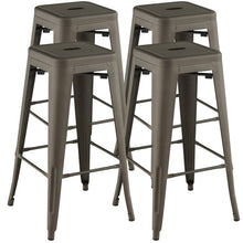 Load image into Gallery viewer, 30 Inch Bar Stools Set of 4 with Square Seat and Handling Hole-Gun
