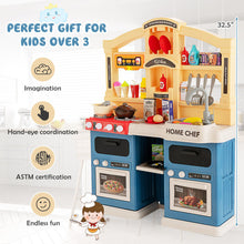 Load image into Gallery viewer, 69 Pieces Kitchen Playset Toys with Realistic Lights and Sounds-Blue
