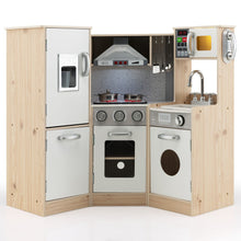 Load image into Gallery viewer, Kids Corner Wooden Kitchen Playset with Cookware Accessories
