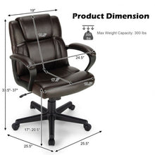 Load image into Gallery viewer, Adjustable Leather Executive Office Chair Computer Desk Chair with Armrest
