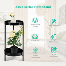 Load image into Gallery viewer, 2 Tier Mid Century Modern Metal Plant Stand-Black
