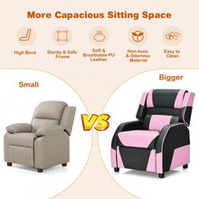 Load image into Gallery viewer, Kids Youth PU Leather Gaming Sofa Recliner with Headrest and Footrest-Pink
