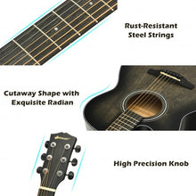 Load image into Gallery viewer, 40&quot; Full Size Cutaway Acoustic Guitar Starter Guitarra Bundle Kit -Black
