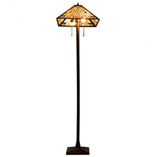 Load image into Gallery viewer, Tiffany-Style 2 Light Floor Lamp with 18&quot; Stained Glass Shade
