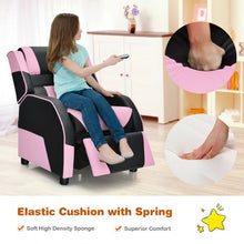 Load image into Gallery viewer, Kids Youth PU Leather Gaming Sofa Recliner with Headrest and Footrest-Pink
