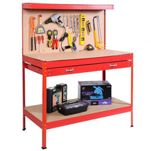 Load image into Gallery viewer, Steel Frame Storage Work Bench with Drawer-Red
