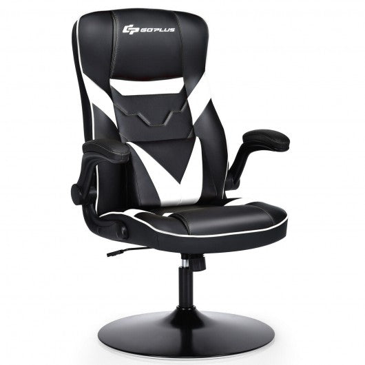 Rocking Gaming Chair Height Adjustable Swivel Racing Style Rocker -White