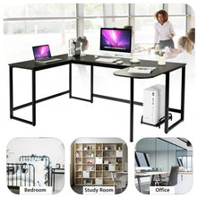 Load image into Gallery viewer, 79&quot; U-Shaped Computer Desk with CPU Stand for Home Office -Black
