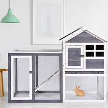 Load image into Gallery viewer, Outdoor Wooden Rabbit hutch-Gray
