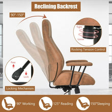 Load image into Gallery viewer, High Back Ergonomic Office Chair with Suede Fabric-Brown
