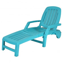 Load image into Gallery viewer, Adjustable Patio Sun Lounger with Weather Resistant Wheels-Turquoise
