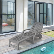 Load image into Gallery viewer, Adjustable Patio Sun Lounger with Weather Resistant Wheels-Gray
