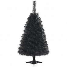 Load image into Gallery viewer, 3 Feet Unlit Artificial Christmas Halloween Mini Tree with Plastic Stand-Black
