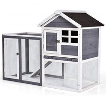 Load image into Gallery viewer, Outdoor Wooden Rabbit hutch-Gray
