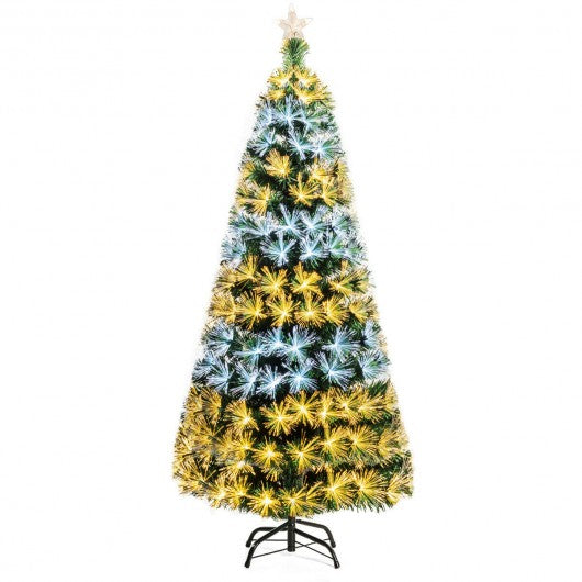 7Ft Double-color Lights Fiber Optic Christmas Tree