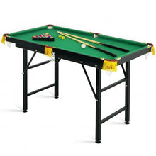 Load image into Gallery viewer, 47&quot; Folding Billiard Table Pool Game Table with Cues and Brush Chalk -Green
