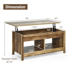 Load image into Gallery viewer, Lift Top Coffee Table with Hidden Storage Compartment and Lower Shelf for Study Room-Oak
