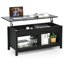 Load image into Gallery viewer, Lift Top Coffee Table with Hidden Storage Compartment and Lower Shelf for Study Room-Black
