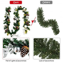 Load image into Gallery viewer, 9ft Pre-Lit Artificial Christmas Garland with LED Lights
