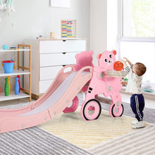 Load image into Gallery viewer, 4 in 1 Foldable Baby Slide Toddler Climber Slide PlaySet with Ball-Pink
