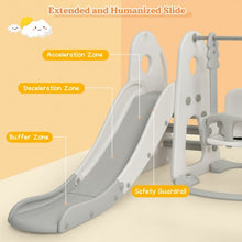 Load image into Gallery viewer, 6 in 1 Toddler Slide and Swing Set with Ball Games-White
