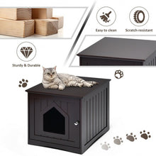 Load image into Gallery viewer, Sidetable Nightstand Weatherproof Multi-function Cat House-Brown
