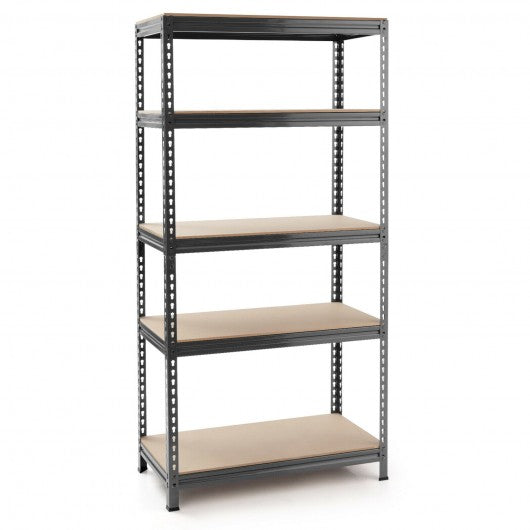 5-Tier Steel Shelving Unit Storage Shelves Heavy Duty Storage Rack-Gray