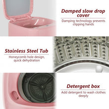 Load image into Gallery viewer, 8lbs Portable Fully Automatic Washing Machine with Drain Pump-Pink
