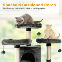 Load image into Gallery viewer, 67&quot; Multi-Level Cat Tree with Cozy Perches Kittens Play House-Dark Gray
