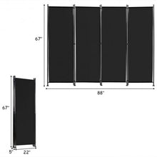 Load image into Gallery viewer, 4-Panel Room Divider Folding Privacy Screen-Black
