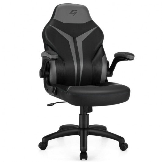 Height Adjustable Swivel High Back Gaming Chair Computer Office Chair-Gray