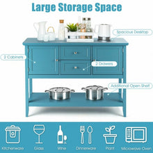 Load image into Gallery viewer, Wooden Sideboard Buffet Console Table-Blue
