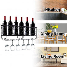 Load image into Gallery viewer, Wall Mounted Metal Wine Rack Wine Bottle Storage
