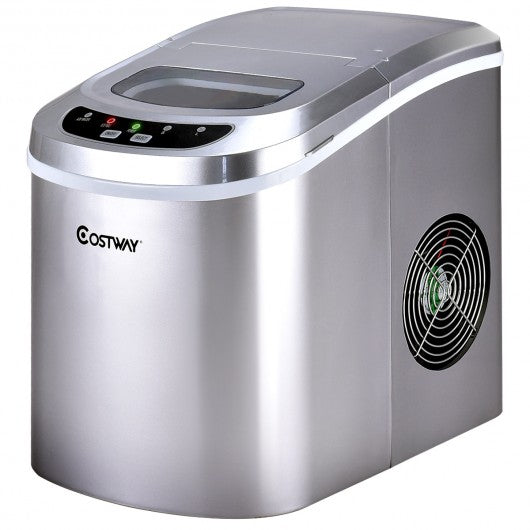 Mini Portable Compact Electric Ice Maker Machine-Silver