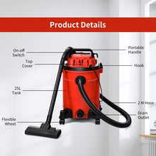 Load image into Gallery viewer, 3 in 1 6.6 Gallon 4.8 Peak HP Wet Dry Vacuum Cleaner with Blower-Red
